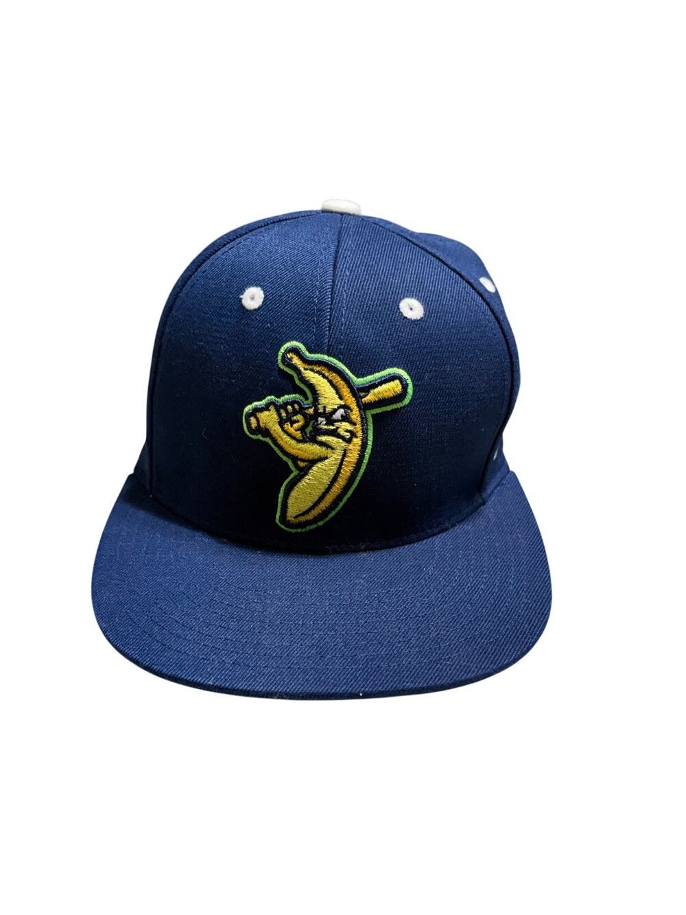 Zephyr Savannah Bananas "Banana Man" Fitted Baseball Cap Hat Size Medium Blue